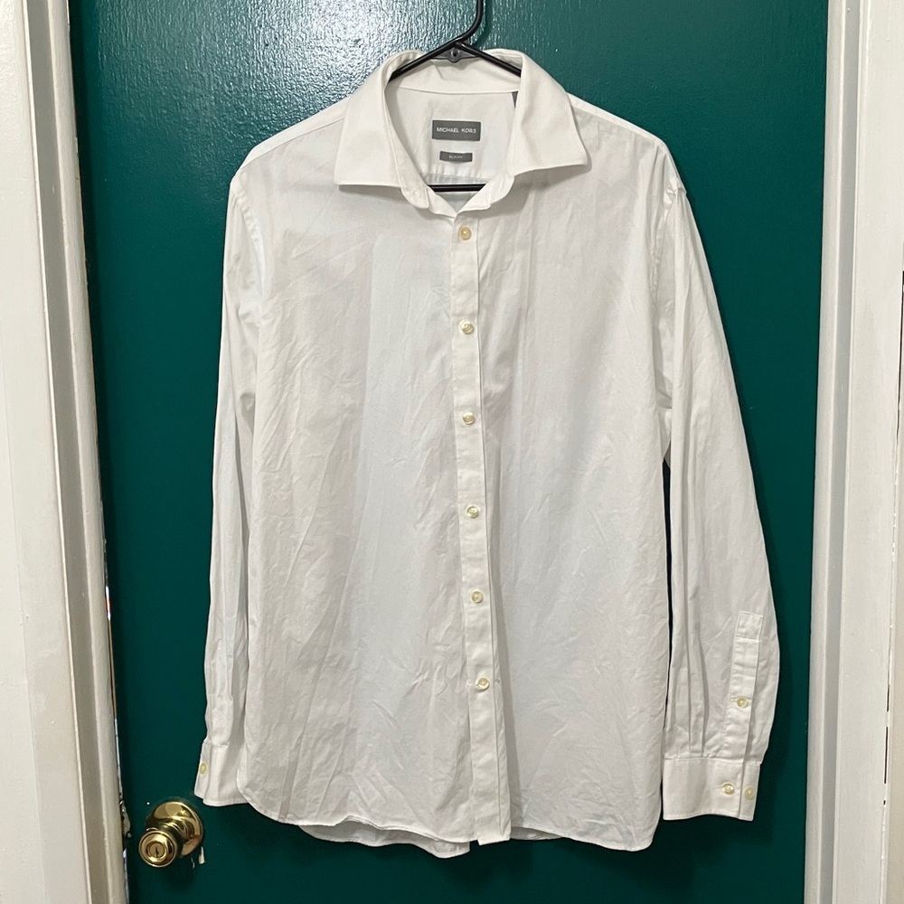 Michael Kors 100% Cotton Classic White Dress Shirt